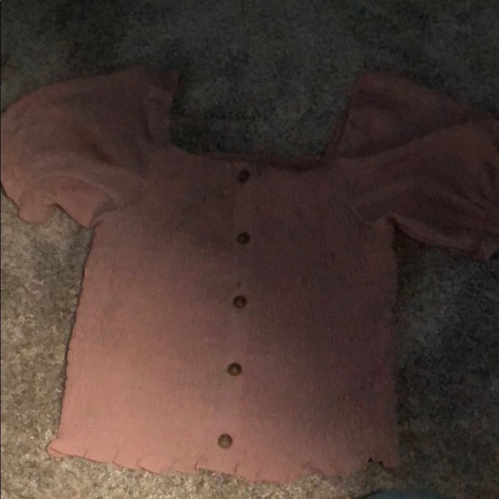 Pink off the shoulder crop top